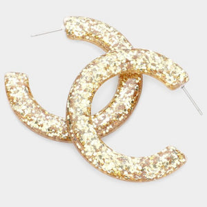 Holiday Glitter Hoops